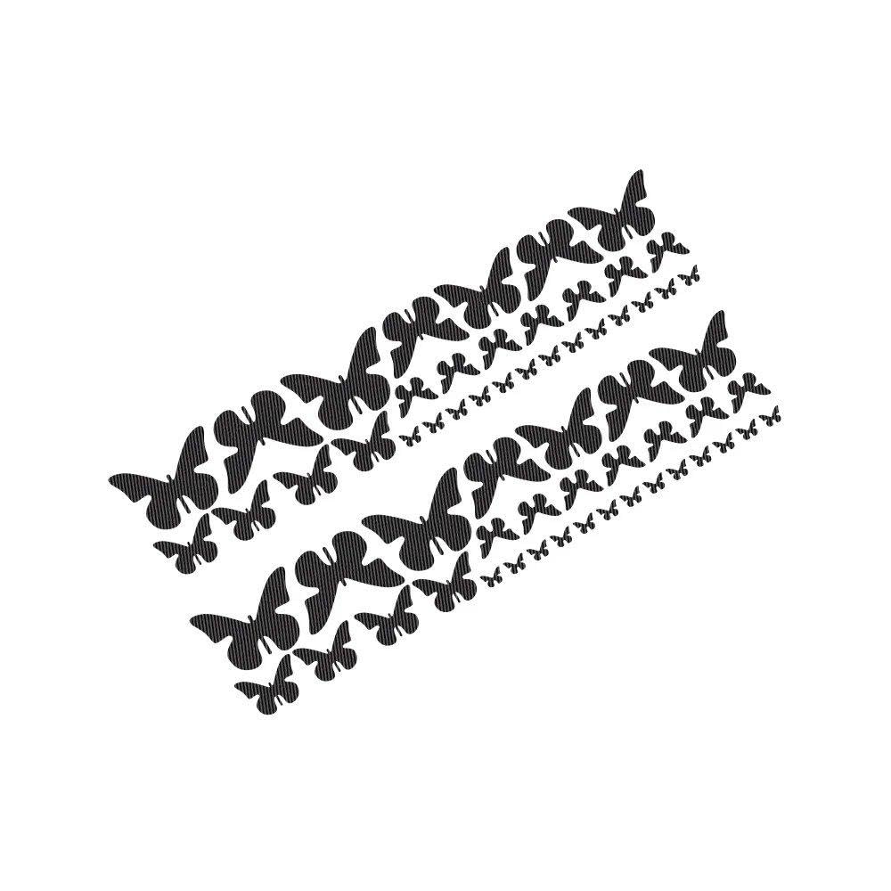 Car Side Door Stickers Fashion Beautiful Butterfly Graphic Vinyl Decals(Carbon Fiber)