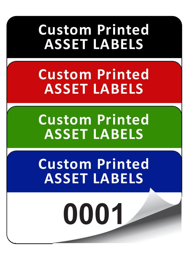 1000 Personalised Custom Asset Tag Labels - 50mm x 25mm Permanent Synthetic PP Labels - Simply Choose a Colour, Add Text and Identify Numbers Required (P/NO. CALN5)