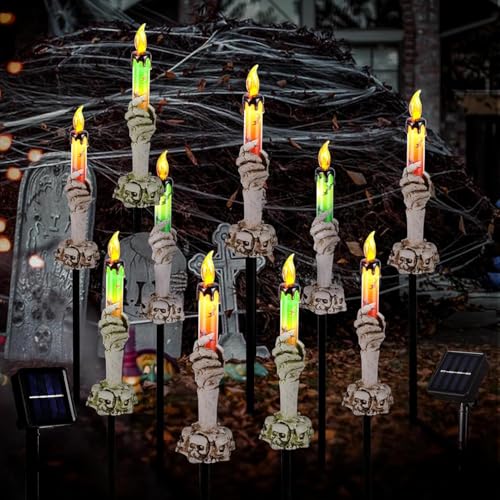 ILLUMINEW Halloween Decorations Outdoor, Solar Pathway Lights, 10 Pack - image 1