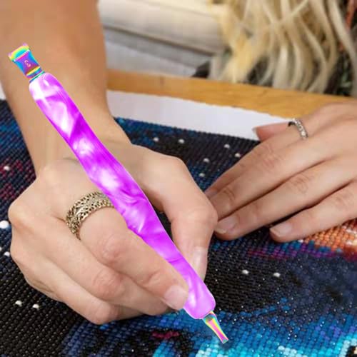 Image of Praise V Do Diamond Painting Art Drill Pen Kit with Screw Steel Metal Tip Nibs Placers Roller Tool Accessories, Ergonomic Diamond Art Pen for 5D Diamond Paint Bead Dot Purple