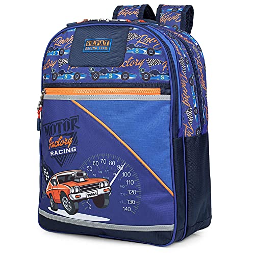 SKPAT - Mochila Escolar Niño Primaria Grande Adaptable a Carro con Ruedas - Mochila Infantil Niño para Colegio Resistente y Ligera de Marca SKPAT. Asa Superior y Tiras Ajustables. 100% Pol, Color Azul