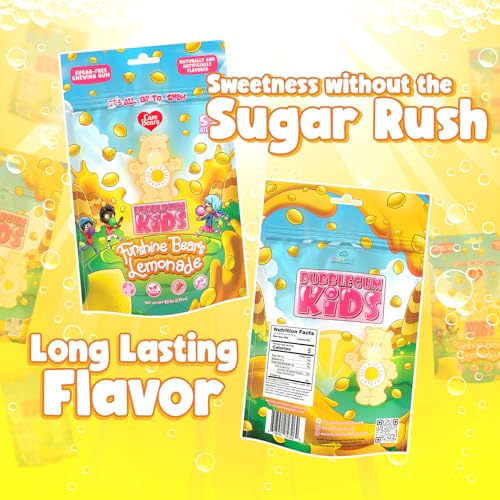 Care Bears Funshine Lemonade Sugar Free Gum by Bubblegum Kids | Stocking Stuffers, Holiday Candy, Party Favors | Sugarless Gum, Vegan, Peanut Free, Low Calorie Alternative for Kids & Adults | 1 Pack