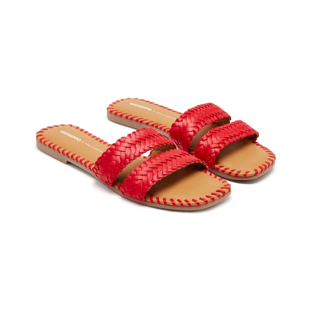 GIOSEPPO PERHAM Braided Leather Sandals, red, 8 UK