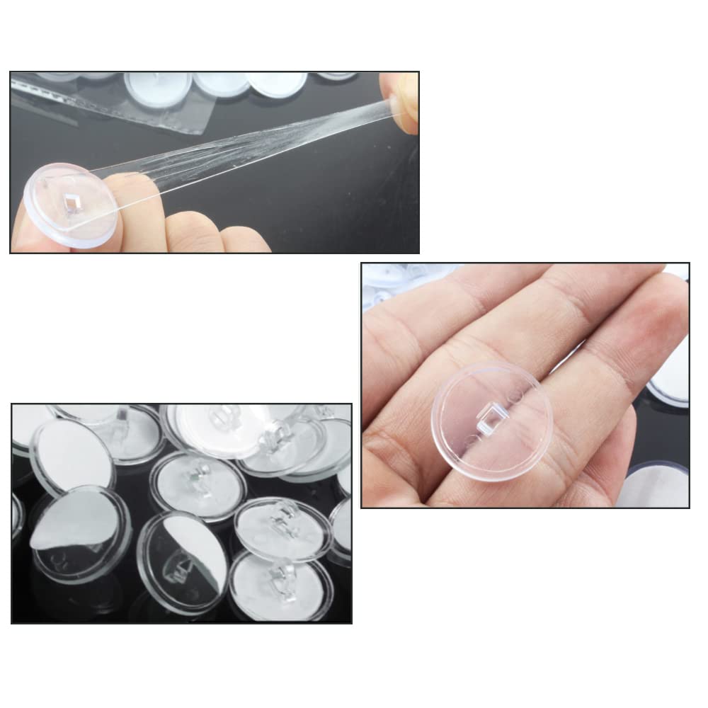 AUEFUDQ 50 Pezzi Gancio Adesivo per Soffitto, Ganci da Parete senza Perforazione, Ganci Adesivi Trasparenti per Appendere Decorazioni Luminose