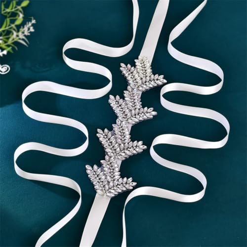 Silver Rhinestone Wedding Belt, Perfect For Formal Dresses And Banquets.3