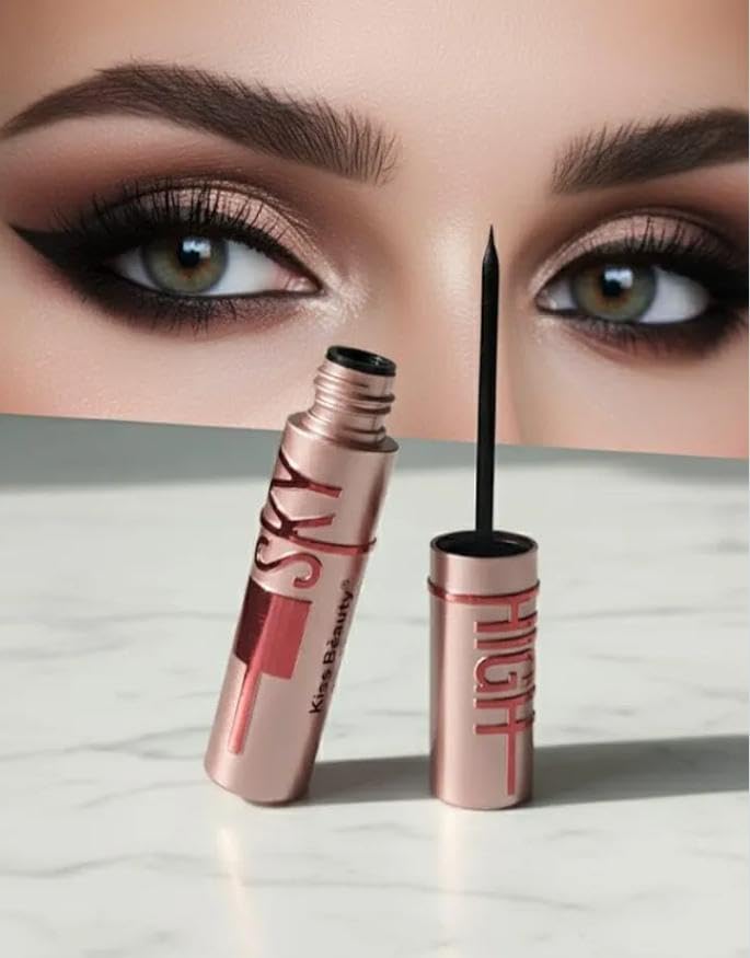 Kiss Beauty Sky High Liquid Eyeliner, Black, Fine Tip Applicator, Long-Lasting, Smudge-Proof-picture-14