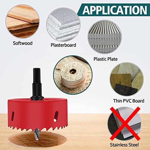 Bi-Metal Hole Saw 110mm, JatilEr M42 Hole Cutter Holesaw Metal Hole Opener Tool Drill Holes Cutters Kit Circular Drill Bits for Wood Aluminum Iron Sheet Pipe Plastic 6 Bi-Metal Hole Saw 110mm, JatilEr M42 Hole Cutter Holesaw Metal Hole Opener Tool Drill Holes Cutters Kit Circular Drill Bits for Wood Aluminum Iron Sheet Pipe Plastic - Image 6