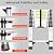 Telescoping Ladder, 12.5 FT Aluminum Extendable Ladder, 330 Lbs, Silver