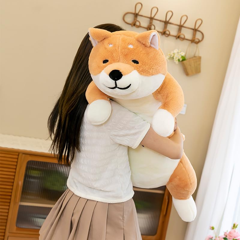 Carino Shiba Inu Cane Peluche Giocattolo Kawaii Gatto Animali di Peluche Cuscino Sonno Bambola Camera Decor Cuscino per Bambini Ragazze Regalo 90 cm Cane Arancione