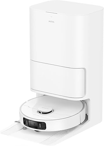 Mova S20 Ultra Robot Aspirador y Trapeador Combo con doble cepillo de rodillo, succión de 8300 Pa, trapeador de agua caliente de 140 lavado y