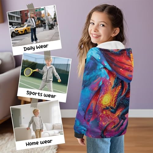 Bulopur Zip Up Sweatshirt for Boys Girls Kids Plush Trendy Long Sleeve Hoodie Sweater Warm Fuzzy Hoodies Winter Clothe4