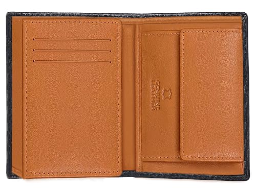 Image of NAPA HIDE Carbon Fiber Leather Wallets for Men (Black & Tan1)