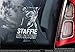 Sticker International Staffordshire Bull Terrier - Autocollant Voiture - Chien Signe Fenêtre, Pare-Choc Autocollant Cadeau - V012 - Blanc/Transparent - Interne Marche Arrière Imprimé, 165x100mm