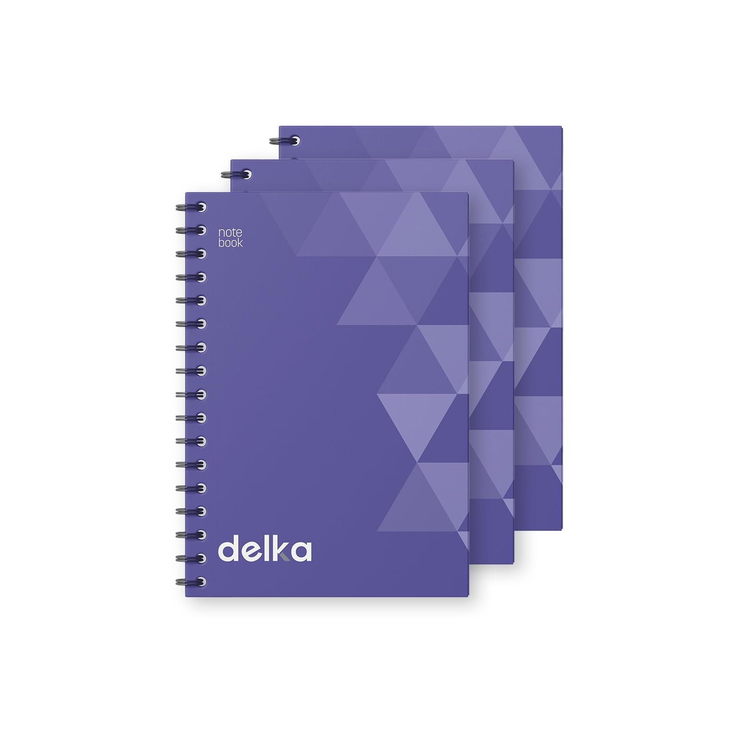 delka A5 Wirebound Notebooks, Ruled Pages, Durable Spiral Binding, Premium Quality Paper for School, Office, and Note-Taking Versatile (Purple, Pack of 3)