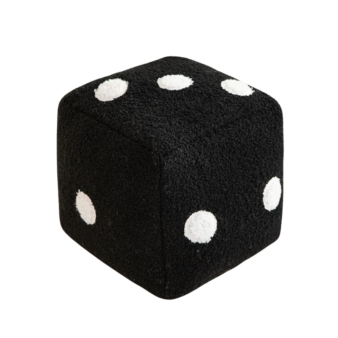TechMax Solution Cute Black DICE Plush Pillow Soft Toy-image-3
