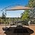 Aoodor 10ft Patio Offset Umbrella, Cantilever Hanging Market Umbrella with Base, Easy Tilt Adjustment and Polyester Shade for Lawn, Beach,Yard and Poolside, Brown