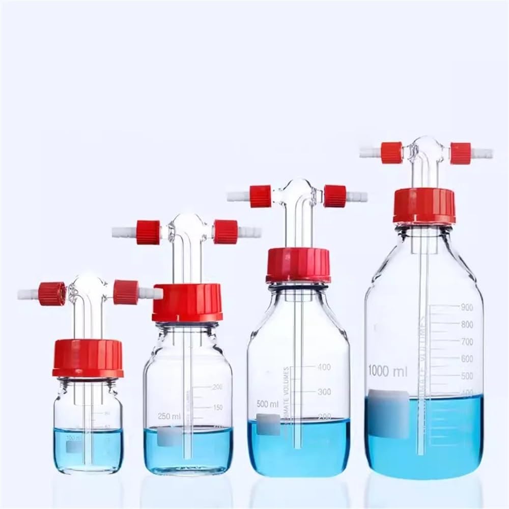 Equipos y suministros de laboratorio Botella con tapa de rosca Tubo recto GL45 tampón Accesorios Cabezal Lavador gases Dispositivo Uso en laboratorio