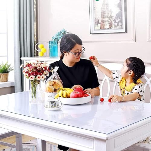 Nappe en plastique transparente 2mm anti-rayures pour protéger la table à manger