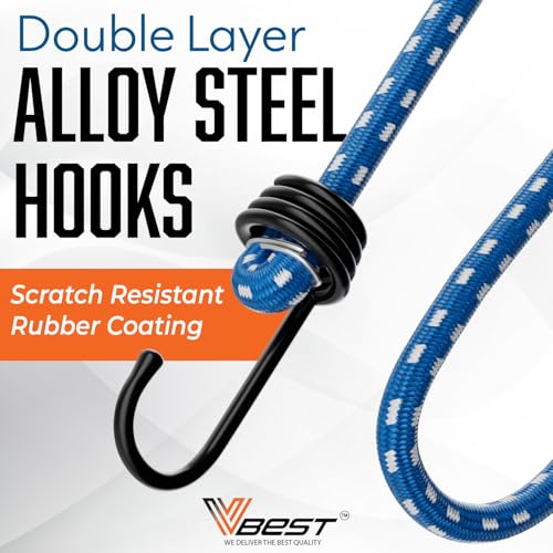 Image of Bungee Cords with Hooks - Heavy Duty Outdoor Bungee Straps 20-Pc Set