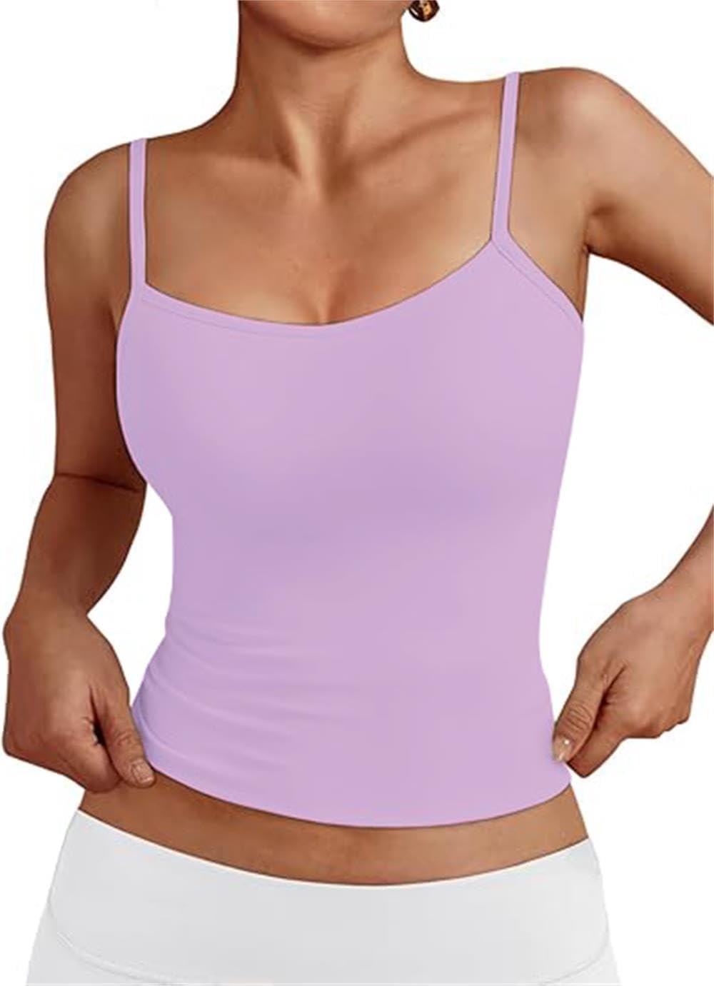 OYIGELZ Damen Summer Tank Top Ärmelloser Slim Fit Tops Basic Shirt Summer Camisole Tops Streetwear