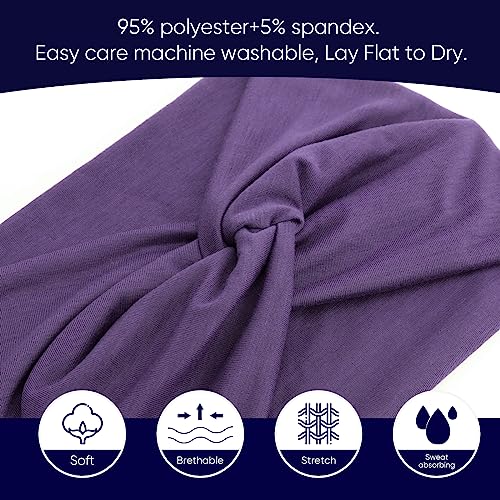 Image of DRESHOW 8 Pcs Women's African Wide Headbands Turban Vintage Wrap Sport Workout Hair Accessories