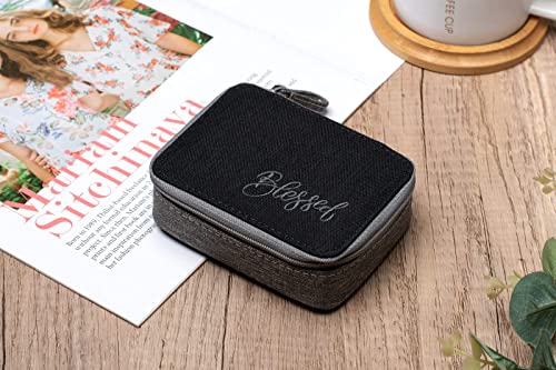 Pill Organizer Case, Pocket Weekly Personal Box For Vitamin And Supplement Holder, 7-Day Travel Canvas Portable Zipper Cloth Medicine Carrying Bag With Compartments For Men #TOP4