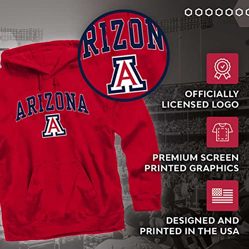 Campus Colors Adult Arch & Logo Soft Style Gameday Hooded Sweatshirt (Arizona Wildcats - Red, Medium) #TOP4
