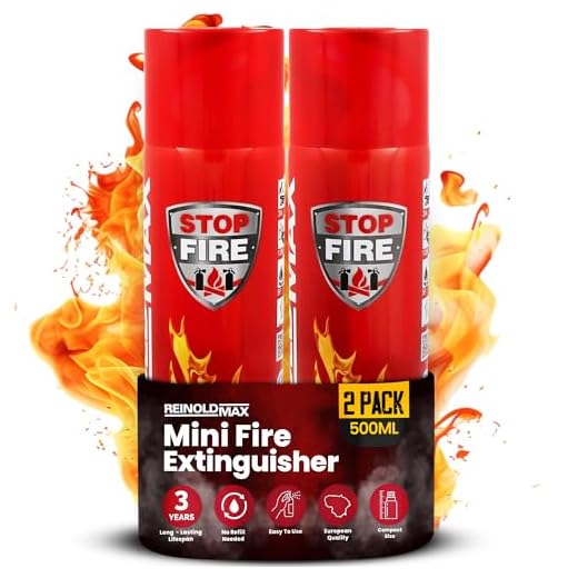 ReinoldMax Pequeño extintor de incendios Inicio | Mini extintor para casa 5 en 1 Aerosol Extintores Spray para Cocina, Camping, Autocaravana, Camper, Casa, Chimenea