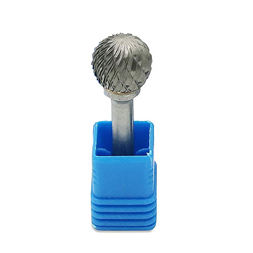 Rotary File Cutter POWERTOOL 6mm Shank Wood Carving Drill Bits Tungsten Carbide Ball Head Rotary Burr for DIY Woodworking Drill Engraving (Double Slot
