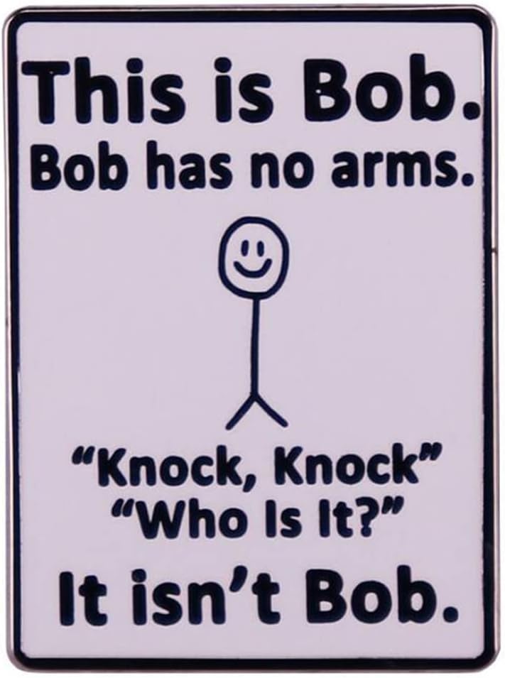 This is Bob,Bob Has No Arms Enamel Pin Funny Graffiti Badge Brooches Lapel Pins Enamel Pins Gift Party Jewelry Decorate Accessories, Metal, no gemstone