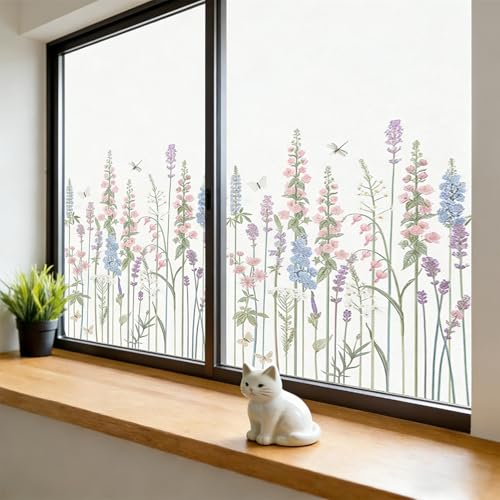 2 piezas film decorativo para ventana privacidad floral miniatura 1