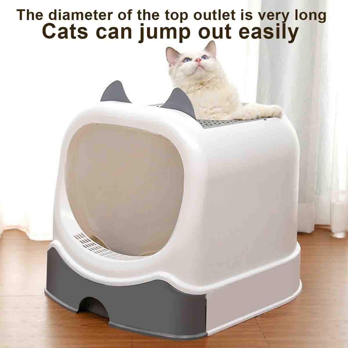 lettiera per Gatti， Lettiera for Gatti Chiusa, con cassetto Estraibile, Toilette for Gatti con Coperchio, vasino for Gatti con Porta Anteriore e Ingresso dall'alto, Facile da Pulire.(Blue)