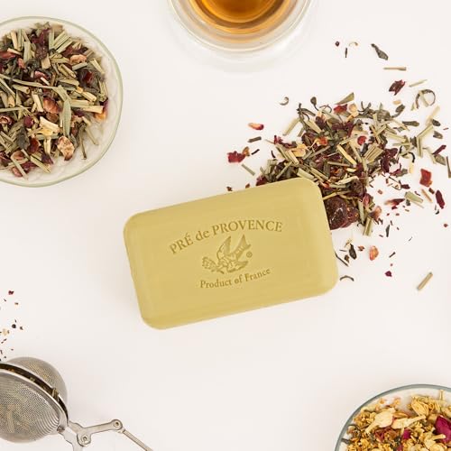 Image of Pre de Provence Artisanal Soap Bar, Natural French Skincare, Enriched with Organic Shea Butter, Quad Milled for Rich, Smooth & Moisturizing Lather, Green Tea, 5.3 Ounce