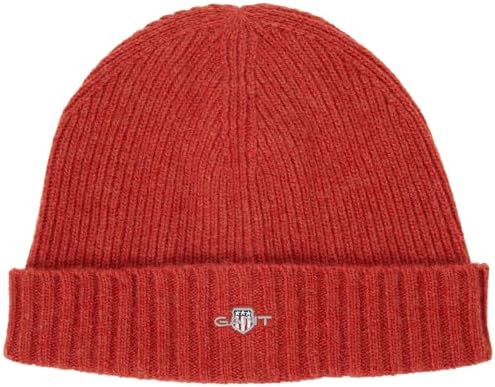GANT Unisex Shield Wool Beanie Hat, Modern Rust, One Size