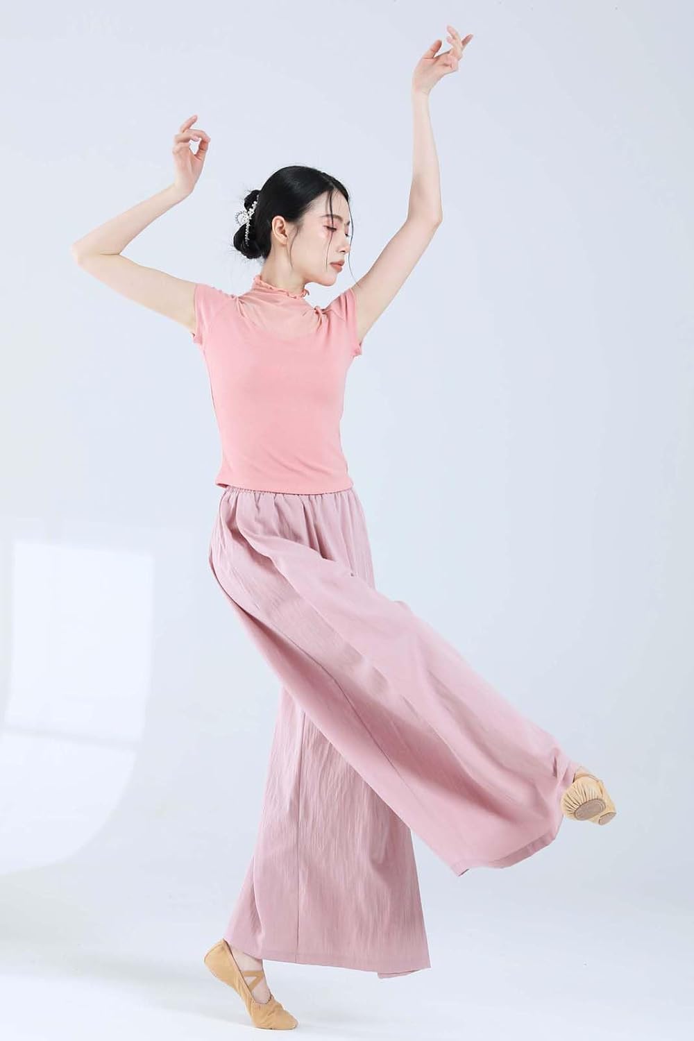 Angcoco Women's Loose Fit Wide Straight Leg Pants for Dance Practice