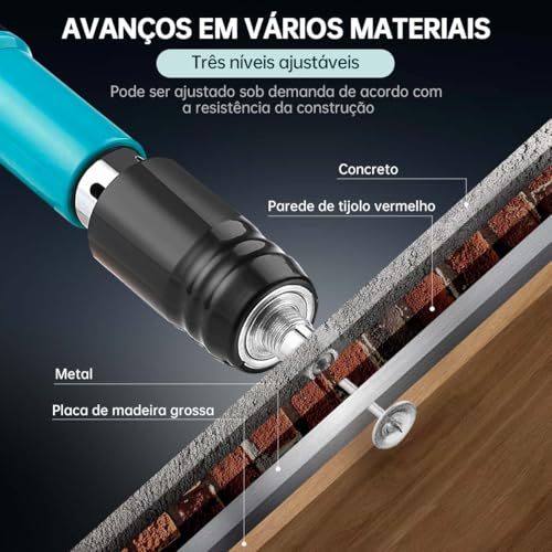 LuxLam Pistola De Pino Fixação Prego Ação Direta Finca Pinos 100 Rebites + Equipamento de Segurança