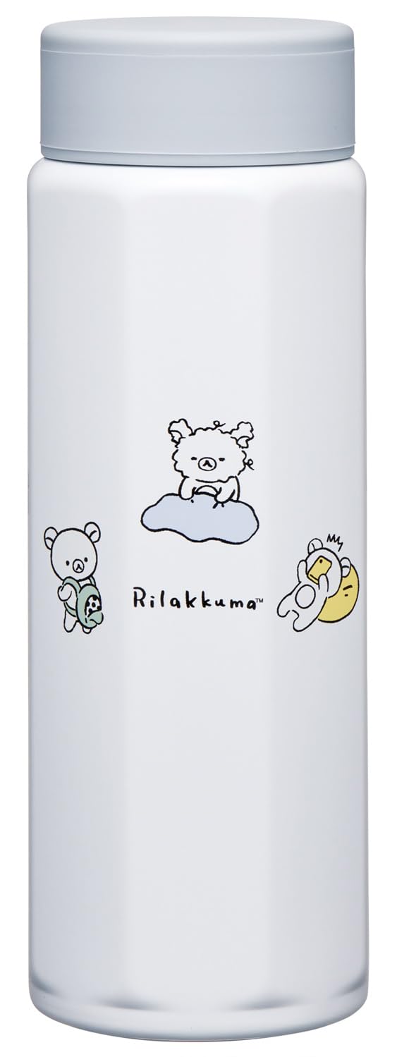 Skater STO5 Stainless Steel Mug Bottle, 16.9 fl oz (500 ml), Easy to hold, Octagonal, Thermal, Cold Insulation, Water Bottle, Rilakkuma Basic - basic