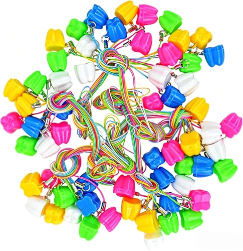 200 PCS Tooth Saver Necklaces Tooth Fairy Keepsake Necklaces Milk Teeth Storage Holders for Dental Clinic Classroom Rewards Party Favors Holiday Gifts Oral Care Memorial Collectible Supplies