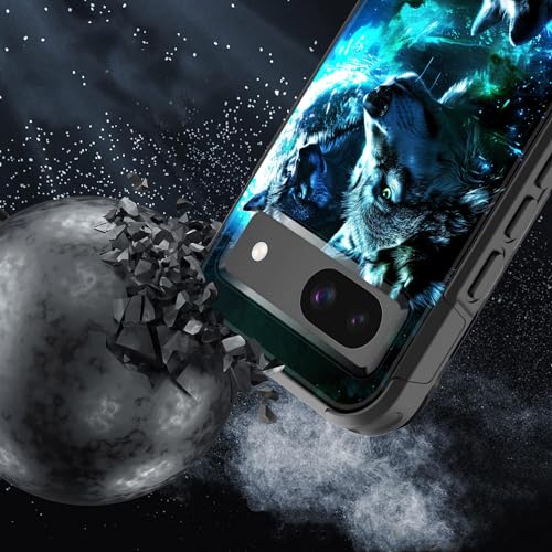 GFEWYTJYJ for Pixel 8a Case,[10 FT Military Grade Drop Protection] Non-Slip Heavy Duty Shockproof Phone Case for Google Pixel 8a 6.1 Inch 2024,Galaxy Wolf - image 2