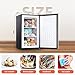Upright Freezer with Reversible Single Door, 3.5 Cubic Feet Stainless Steel Compact Freezer, Silver Adjustable Thermostat Removable Shelves Mini Freezer, Applicable to Home, Kitchen, Office