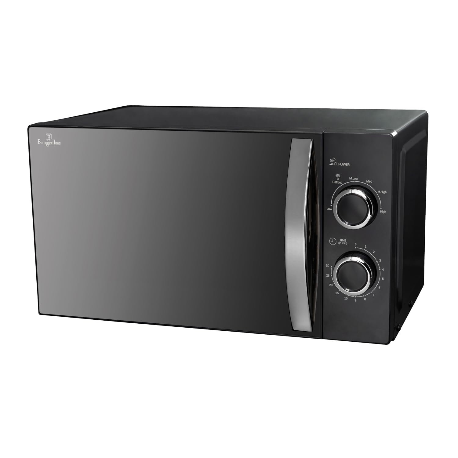 Berlinger Haus Mikrowellenherd 20 l | Black Rose Collection mit 700 W Leistung | 6 Stufen | Edelstahlteile & Borosilikatglas | Innenbeleuchtung & Auftaufunktion