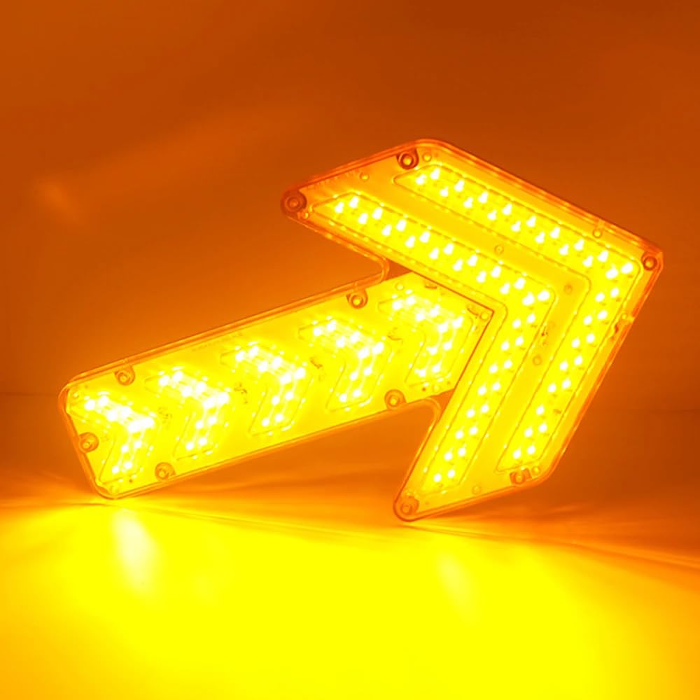 Luz LED de Señalización de Flecha Impermeable y Recargable para Vehículos de Construcción, Barredoras, Carros de Agua y Grúas.