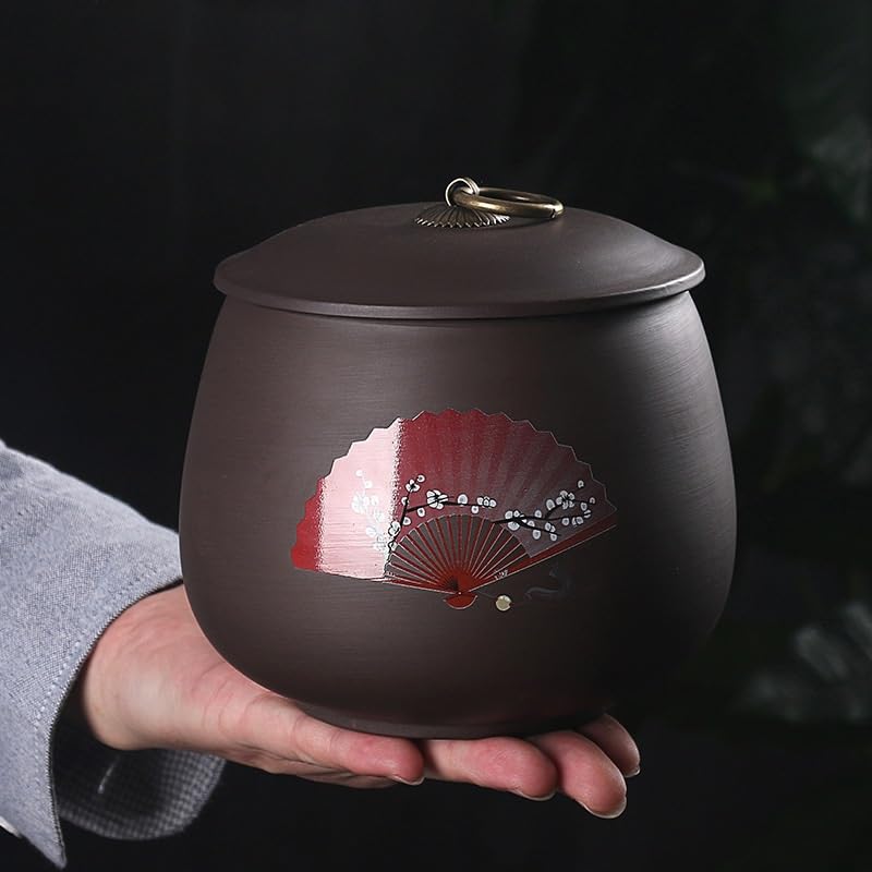 Kaffeedose, Bonbondose, Keramik, for Tee, Kaffee, Zucker, Keksdosen, Kleine Gläser Mit Deckel(Brown)