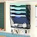 Gawerk 5-Tier Hanging Wall File Organizer with 5 Hooks - Wall Mounted Mail Paper Document Folder Holder, Sturdy Mesh Magazine Rack for Office Home