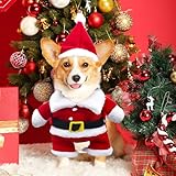 Hundekostüme Weihnachten, Haustier Weihnachtskostüm, Katze Hund Weihnachtskostüm mit Mütze Weihnachtsmann, für Welpen Kätzchen kleine Hunde Haustiere, Katze Hund Cosplay (M)