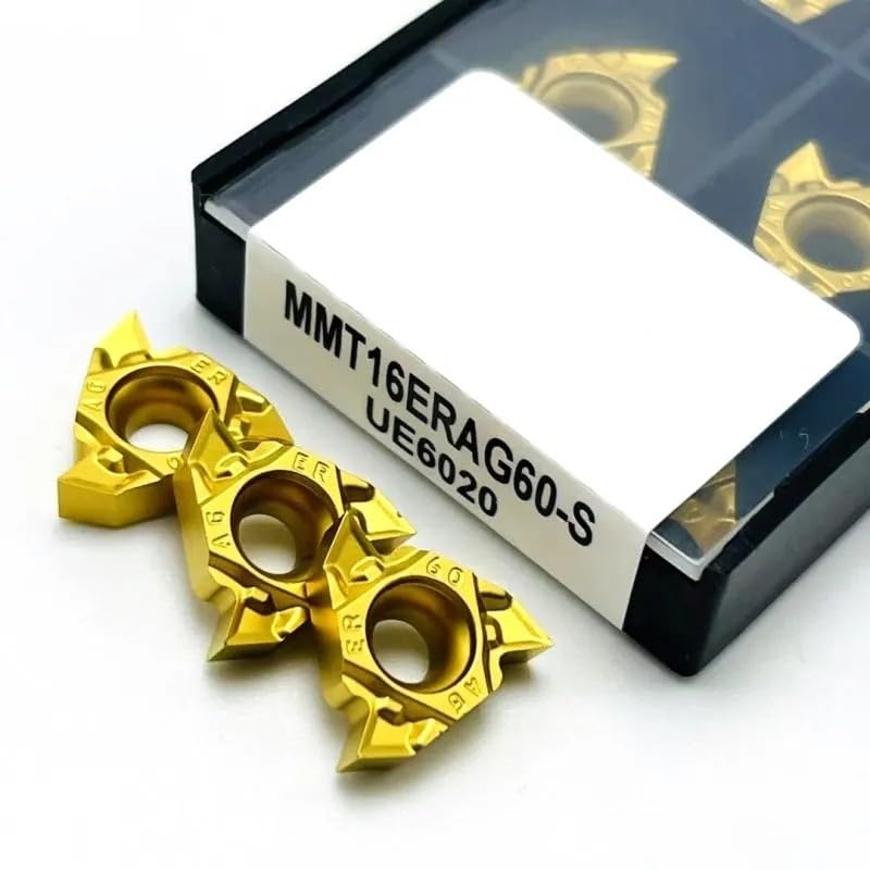 10pcs MMT16ER AG60-S VP15TF UE6020 US735 CNC Lathe Indexable Threading Carbide Insert Blade, Metal Turning Tools 16 ER 16IR AG60 Cutting Tool CNC Turning Blade Inserts(16ER AG60-S US735)
