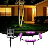 FORUP Solar Tree Lights Multicolor Changing, 360Β° Ring Uplight, Ground Stake, 3 Dimming, Auto On/Off, IP44 Waterproof, Solar Landscape Light, Adjustable Inner Diameter for Garden Palm Party Decor