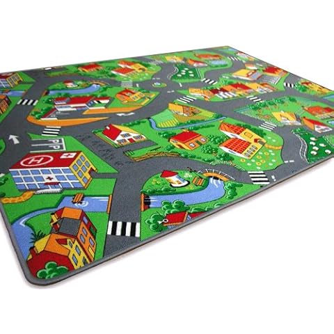 Snapstyle Alfombra Carretera Infantil de Juegos - Pueblo pequeño - Verde Cover