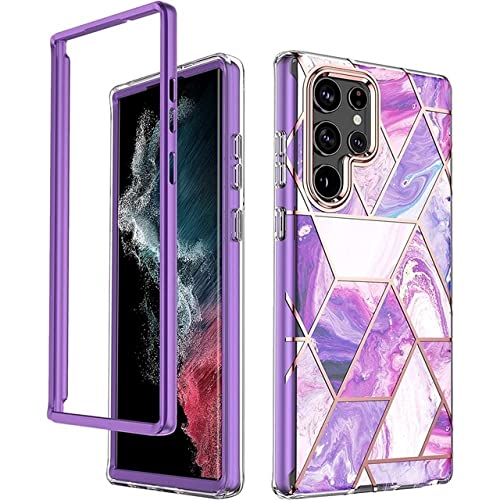 Coque Samsung Note 20 Ultra violette antichoc robuste motif marbre