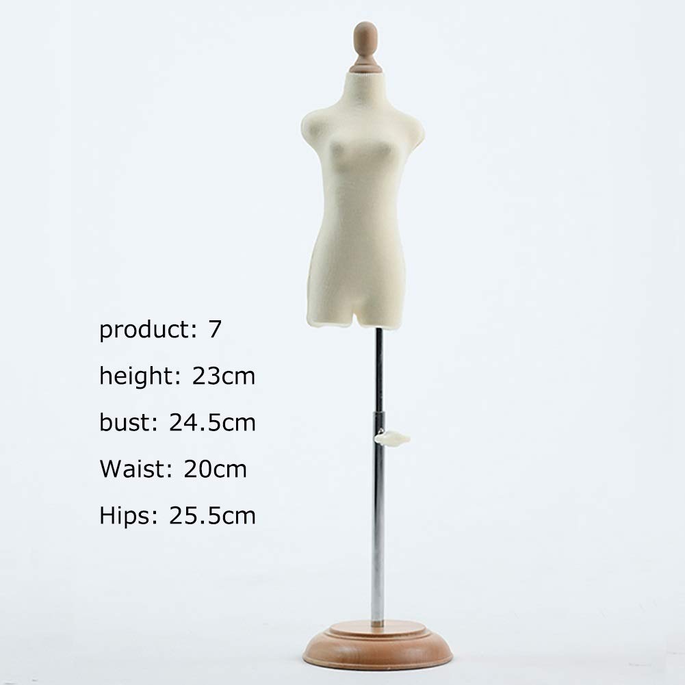 HJMMWT Schaufensterpuppenkleid Form Torso Schaufensterpuppen Torso Kleiner Schneider Dummy, Puppenkleid Form Display Schaufensterpuppe Schneider Manikins Verstellbare Höhendekoration Dollhouse